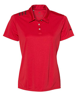 Adidas A325 Women 's 3-Stripes Shoulder Polo at GotApparel