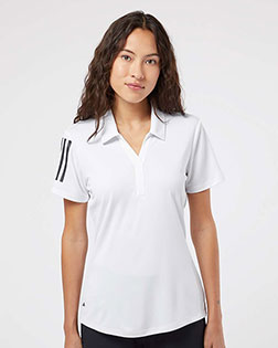 Adidas A481 Women 's Floating 3-Stripes Polo at GotApparel