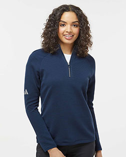 Adidas A589 Women's Spacer Quarter-Zip Pullover at GotApparel