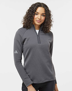 Adidas A589 Women's Spacer Quarter-Zip Pullover at GotApparel