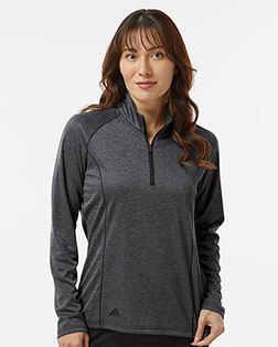 Adidas A594 Women's Space Dyed Quarter-Zip Pullover at GotApparel