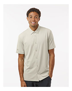 Adidas A595 Men's Full Button Down Short Sleeve Shirt at GotApparel