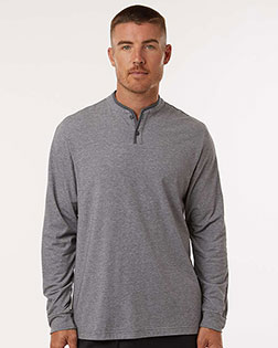 Adidas A597 Men's Henley Long Sleeve T-Shirt at GotApparel