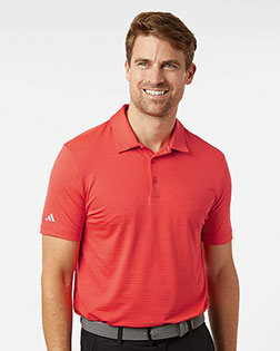 Adidas A704 Men's Textured Stripe Polo at GotApparel