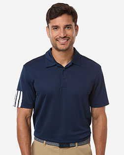Adidas A719 Men's Performance 3-Stripes Climacool Polo at GotApparel
