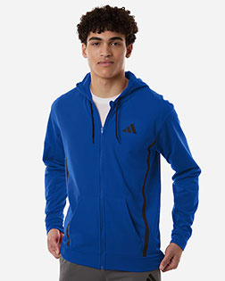 Adidas AT208 Men's Game & Go Fleece Full-Zip Hooded Sweatshirt at GotApparel