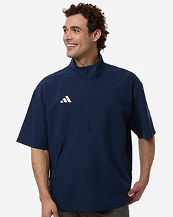 Adidas AT505 Men's Short Sleeve Quarter-Zip Pullover at GotApparel