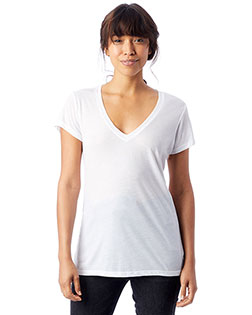 Custom Embroidered Alternative Apparel 2894B2 Ladies Slinky-Jersey V-Neck T-Shirt at GotApparel