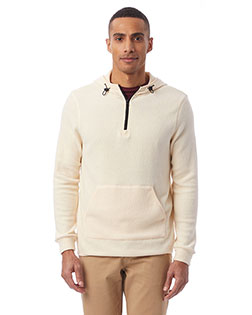 Custom Embroidered Alternative Apparel 43251RT Men Quarter Zip Fleece Hooded Sweatshirt at GotApparel
