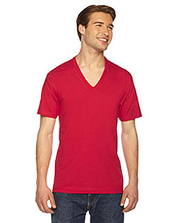 Custom Embroidered American Apparel 2456W Men 4.3 oz Fine Jersey Short-Sleeve V-Neck T-Shirt at GotApparel