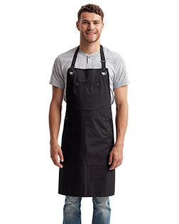Artisan Collection by Reprime RP121  Unisex ‘Barley’ Contrast Stitch Sustainable Bib Apron at GotApparel