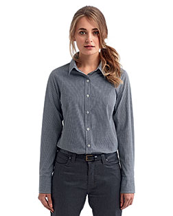 Artisan Collection by Reprime RP320 Ladies 3.7 oz Microcheck Gingham Long-Sleeve Cotton Shirt at GotApparel
