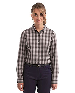 Artisan Collection by Reprime RP350 Ladies 3.7 oz Mulligan Check Long-Sleeve Cotton Shirt at GotApparel
