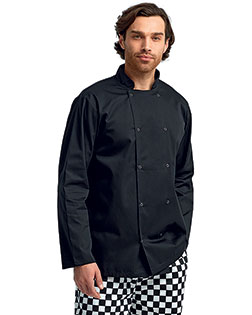 Artisan Collection by Reprime RP665 Unisex 5.8 oz Studded Front Long-Sleeve Chef's Jacket at GotApparel