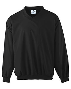 Augusta 3415 Men Micro Poly wind shirt/Lined Long Sleeve V-Neck Jersey at GotApparel