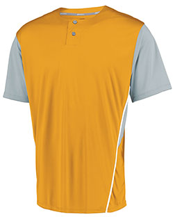 Augusta 3R6X2M Men Performance Two-Button Color Block Jersey at GotApparel