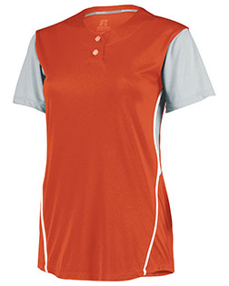 Augusta 7R6X2X Women Ladies Performance Two-Button Color Block Jersey at GotApparel