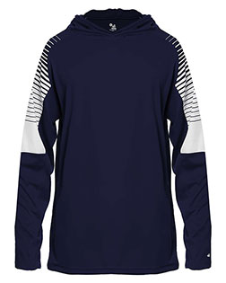 Badger 2211 Boys Youth Lineup Hooded Long Sleeve T-Shirt at GotApparel