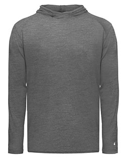 Badger 2905 Boys Youth Tri-Blend Surplice Hooded Long Sleeve T-Shirt at GotApparel