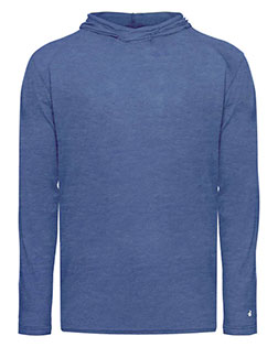 Badger 2905 Boys Youth Tri-Blend Surplice Hooded Long Sleeve T-Shirt at GotApparel