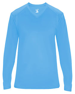 Badger 4064 Ultimate SoftLock™ Women's V-Neck Long Sleeve T-Shirt at GotApparel