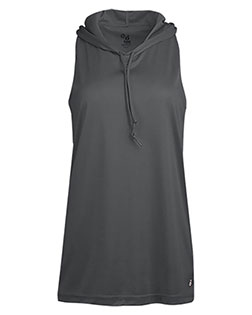 Badger 4111 Women's B-Core Racerback Hooded Tank Top at GotApparel
