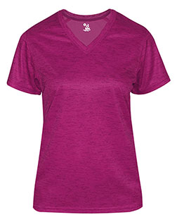 Badger 4175  Women's Tonal Blend V-Neck T-Shirt at GotApparel