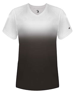 Badger 4207 Women's V-Neck Ombre T-Shirt at GotApparel