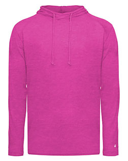 Badger 4905 Men Tri-Blend Surplice Hooded Long Sleeve T-Shirt at GotApparel