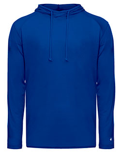 Badger 4905 Men Tri-Blend Surplice Hooded Long Sleeve T-Shirt at GotApparel