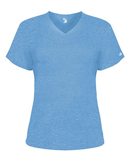 Badger 4962 Women ’s Triblend Performance V-Neck Short Sleeve T-Shirt at GotApparel