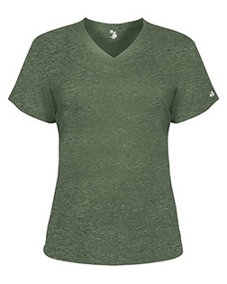 Badger 4962 Women’s Triblend Performance V-Neck Short Sleeve T-Shirt at GotApparel