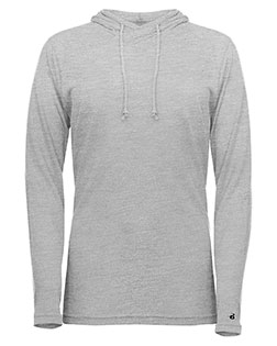 Badger 4965 Women's Tri-Blend Surplice Long Sleeve Hooded T-Shirt at GotApparel