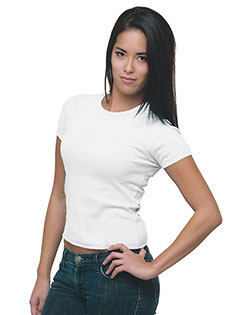 Bayside 4539 Women 's USA-Made Cap Sleeve T-Shirt at GotApparel