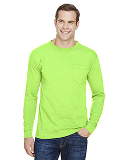Bayside BA3055 Unisex 6.1 oz Union-Made Long-Sleeve Pocket Crew T-Shirt at GotApparel