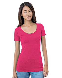 Bayside BA3405 Women 4.2 oz Fine Jersey Wide Scoop Neck T-Shirt at GotApparel