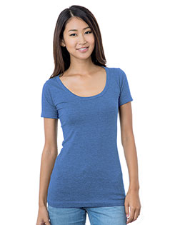Bayside BA3405 Women 4.2 oz Fine Jersey Wide Scoop Neck T-Shirt at GotApparel