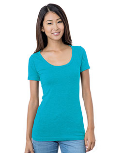 Bayside BA3405 Women 4.2 oz Fine Jersey Wide Scoop Neck T-Shirt at GotApparel