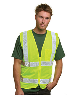 Bayside BA3785 Unisex Mesh Safety Vest - Lime at GotApparel