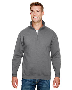 Bayside BA920 Men 9.5 oz. 80/20 Quarter-Zip Pullover Sweatshirt at GotApparel