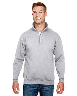 Bayside BA920 Men 9.5 oz. 80/20 Quarter-Zip Pullover Sweatshirt at GotApparel