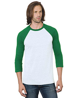Bayside BA9525 Unisex 4.2 oz Triblend 3/4-Sleeve Raglan T-Shirt at GotApparel