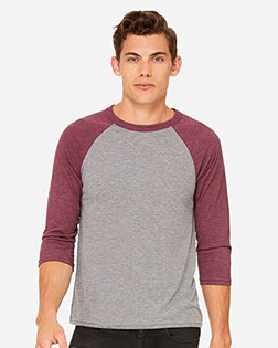 Bella + Canvas 3200 Unisex 3/4 Sleeve Baseball Tee at GotApparel