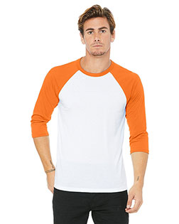 Bella + Canvas 3200 Unisex 3/4 Sleeve Baseball Tee at GotApparel