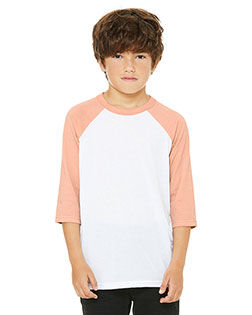 Bella + Canvas 3200Y Boys 3/4-Sleeve Baseball T-Shirt at GotApparel