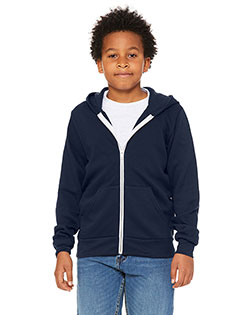 Bella + Canvas 3739Y Youth Sponge Fleece Full-Zip Hooded Sweatshirt at GotApparel