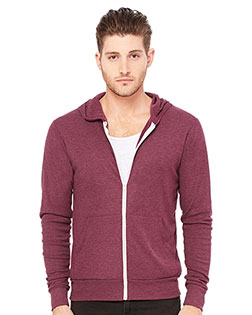 Bella + Canvas 3939 Unisex Tri-Blend Full-Zip Lightweight Hoodie at GotApparel