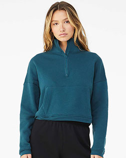 Bella + Canvas 3953 Ladies' Sponge Fleece Half-Zip Pullover Sweatshirt at GotApparel