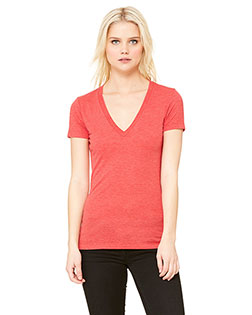 Bella + Canvas 8435 Women Triblend short sleeve Deep VNeck TShirt at GotApparel