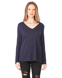 Bella + Canvas 8855 Women Long-Sleeve Flowy V-Neck at GotApparel